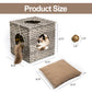 Algherohein Rattan Cat Houses for Indoors,Pet Cat Tunnel Toys Gifts,Cat Crate Bed and Nest