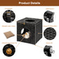 Algherohein Rattan Cat Houses for Indoors,Pet Cat Tunnel Toys Gifts,Cat Crate Bed and Nest