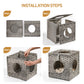 Algherohein Rattan Cat Houses for Indoors,Pet Cat Tunnel Toys Gifts,Cat Crate Bed and Nest