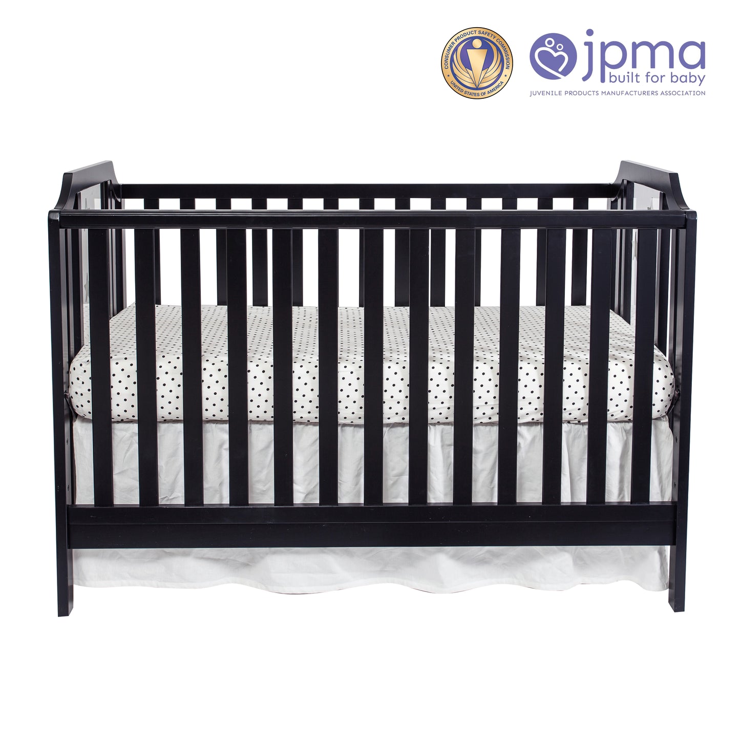 Semiocthome Celeste 3-in-1 Convertible Island Crib Black