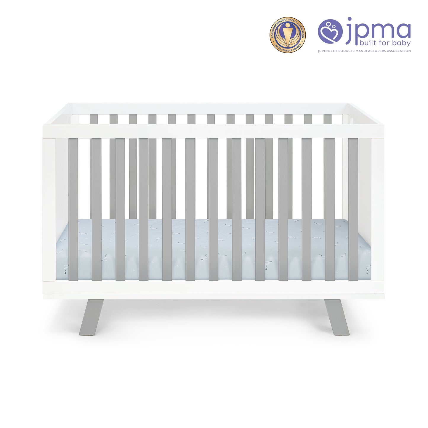 Semiocthome Livia 3-in-1 Convertible Island Crib White/Gray