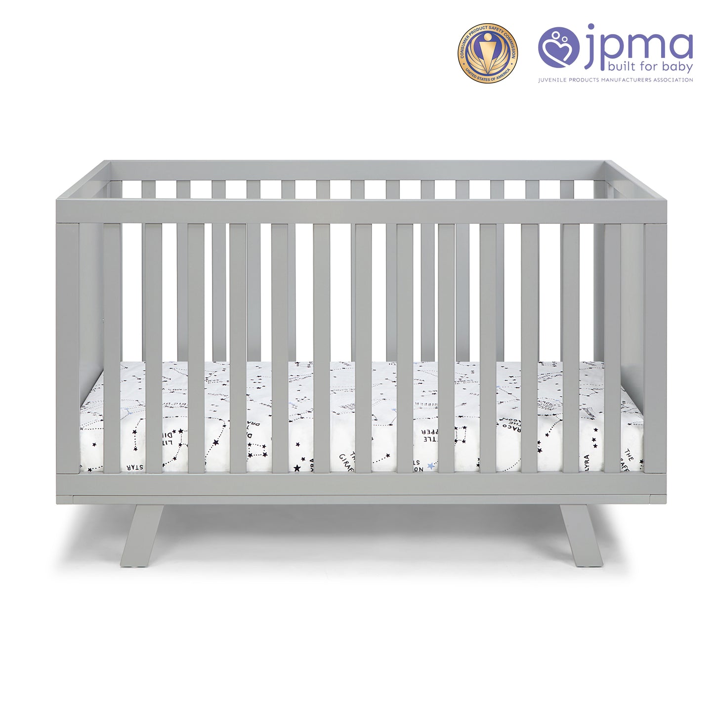 Semiocthome Livia 3-in-1 Convertible Island Crib Gray