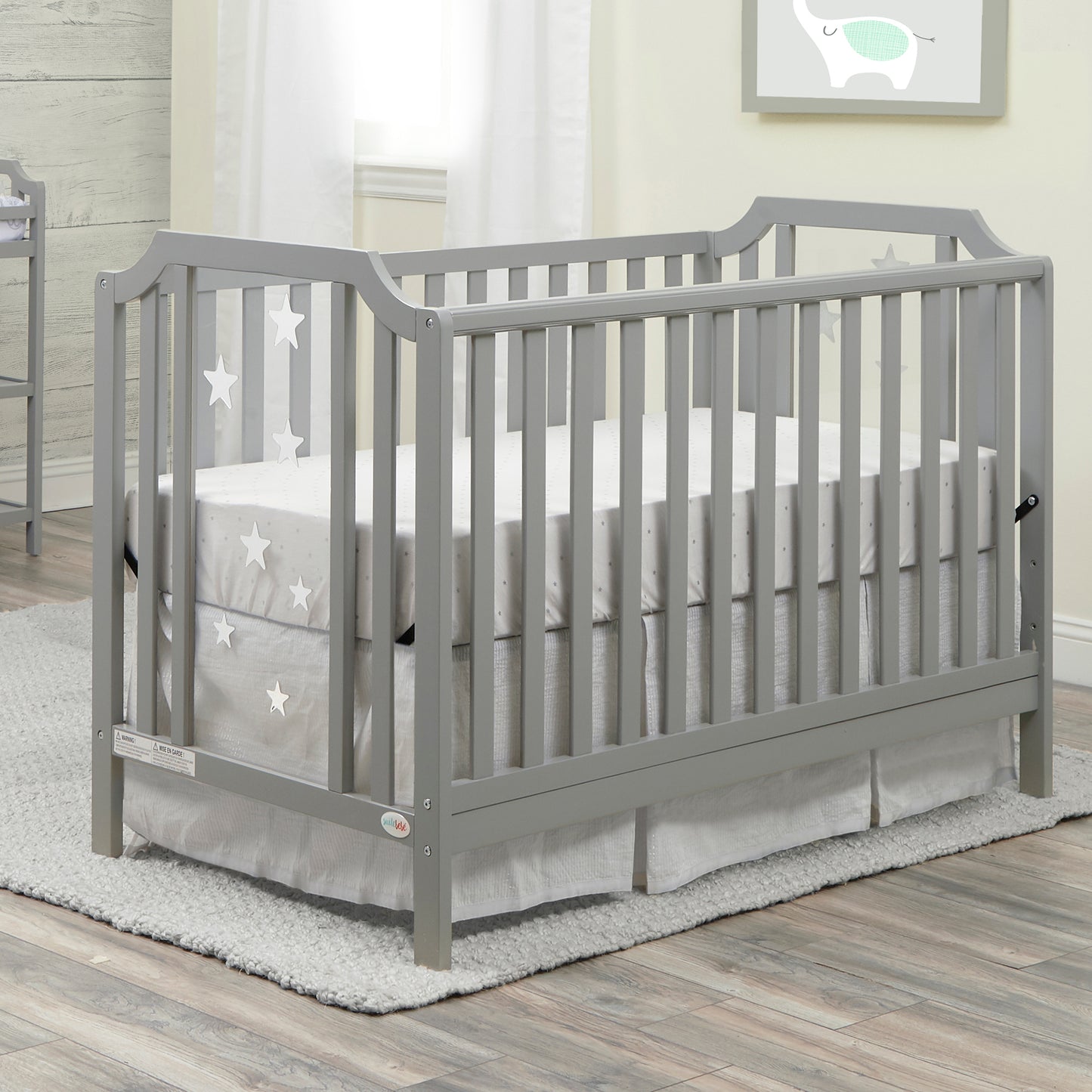 Semiocthome Celeste 3-in-1 Convertible Island Crib Light Gray
