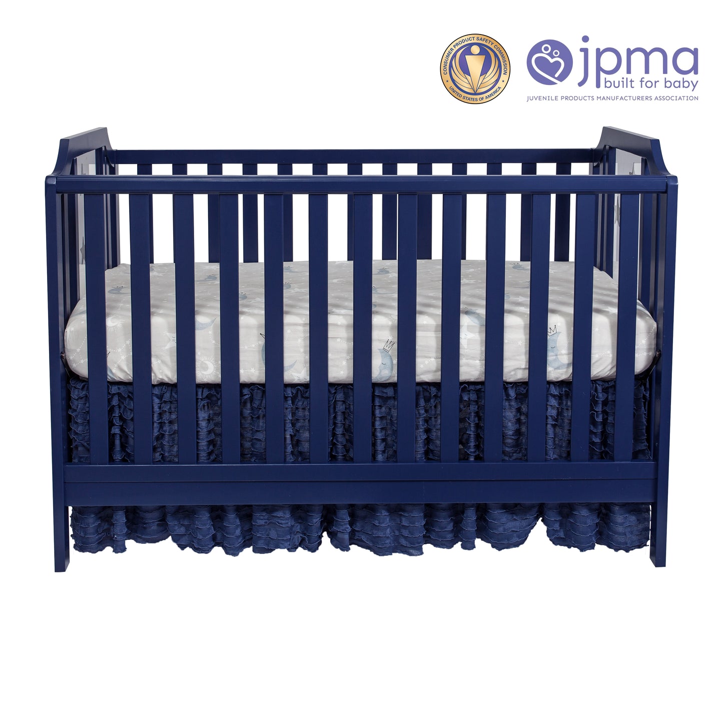 Semiocthome Celeste 3-in-1 Convertible Island Crib Navy Blue