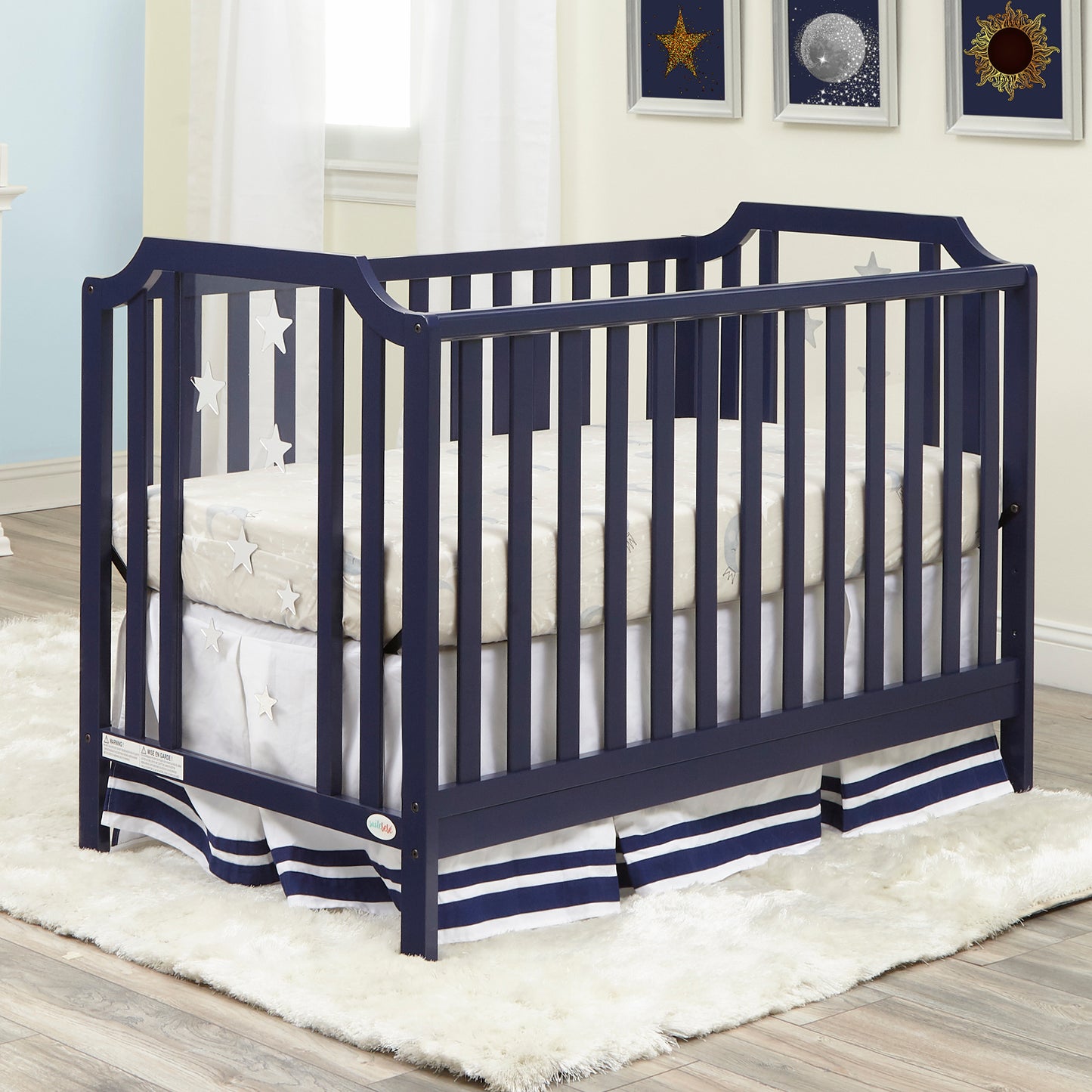 Semiocthome Celeste 3-in-1 Convertible Island Crib Navy Blue