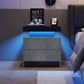 Smuxee Modern Wood LED Nightstand with 2 Drawers, End Tables for Living Room or Bedroom