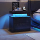 Algherohein Bedroom LED Nightstand with 2 Drawers,End Tables Side Tables for Living Room