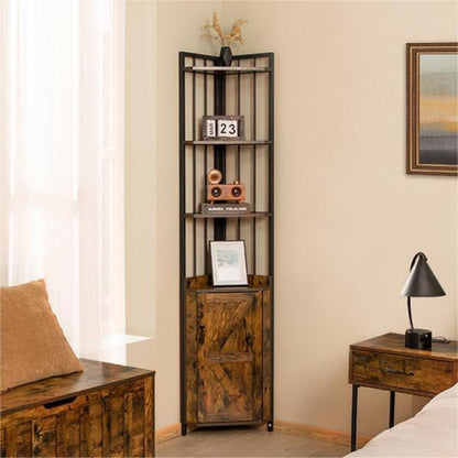 Smuxee Retro Corner Shelf,Storage Place with Door