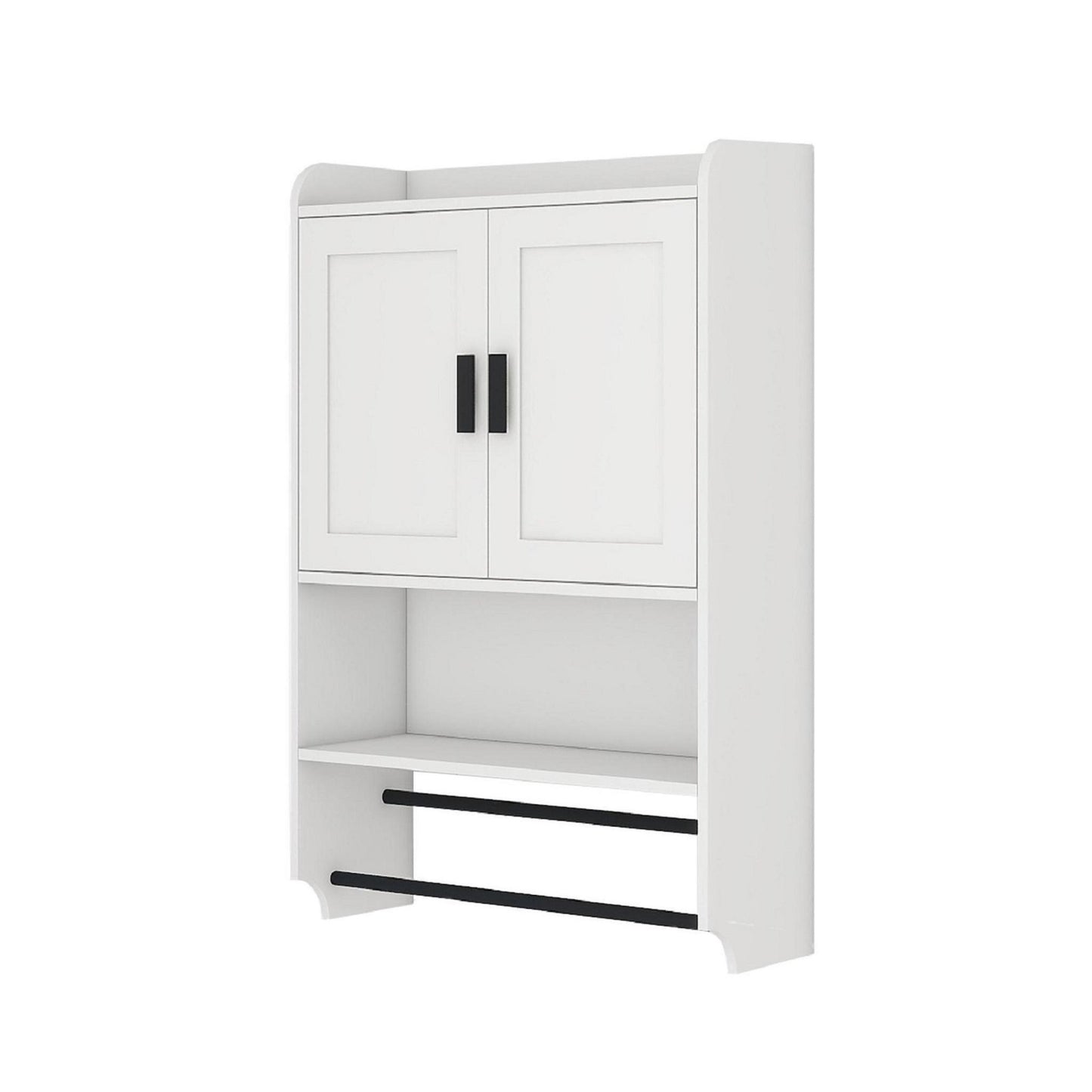 Smuxee Bathroom Wall Storage Cabinet with Towel Bar,Medicine Cabinet Organizer over The Toilet