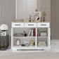 Smart FENDEE Farmhouse Sideboard Buffet with 3 Drawers and Shelf for Kitchen