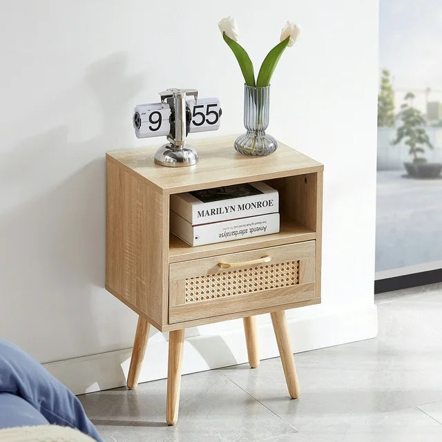 Smart FENDEE Rattan Nightstand
