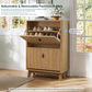Semiocthome Modern Shoe Cabinet with 2 Flip Drawers Hidden Narrow Shoe Storage for Entryway, Oak