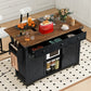 Algherohein Kitchen Island Cart with 2 Sliding Door and 3 Drawer,Storage Microwave Cart