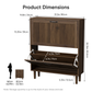 Semiocthome Shoe Cabinet Small Fluted Doors 2 Flip Drawers Entryway Walnut 31.5"