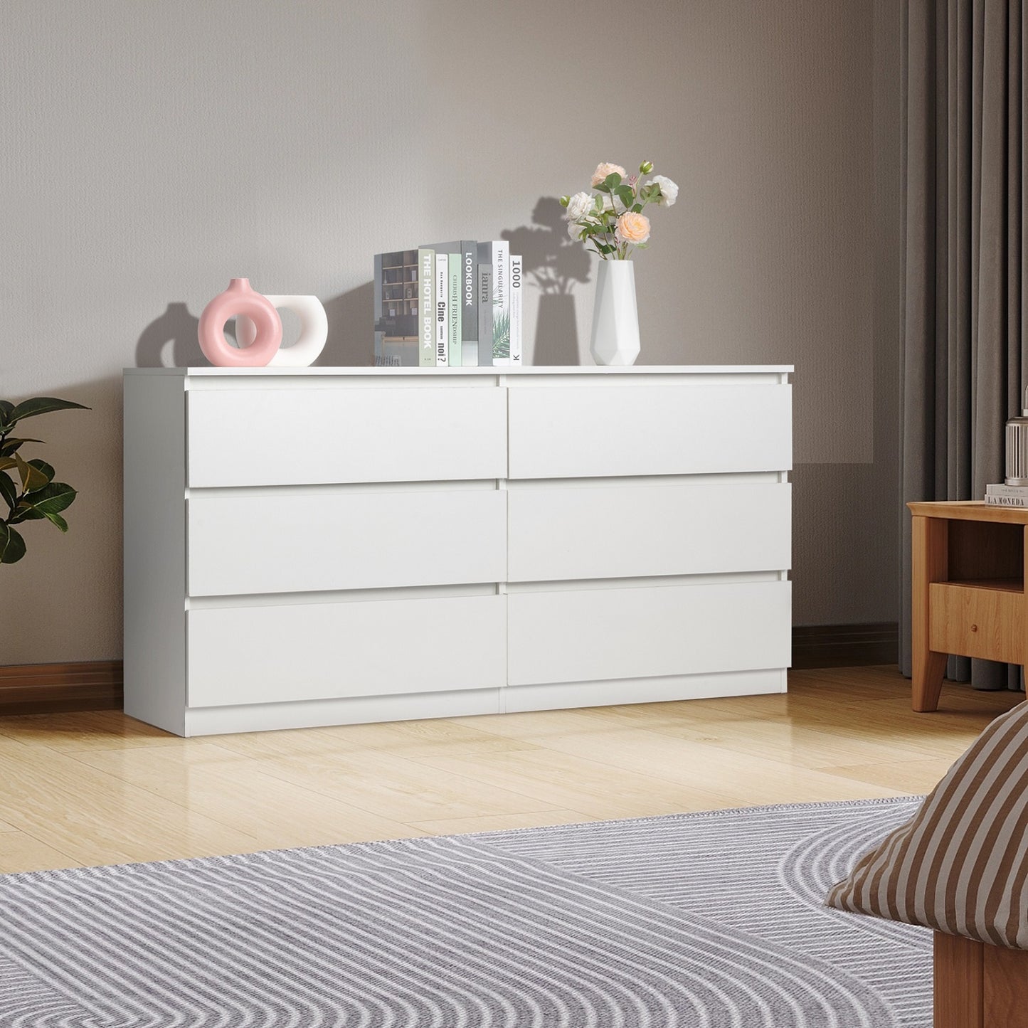 Algherohein Wood  Drawer Dresser for Bedroom,Tall Dressers Chest of Drawers,Adult
