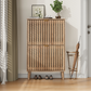 Semiocthome 23.6" Shoe Cabinet, Shoe Storage Cabinet with 2 Flip Drawers, Ventilated Grille Design,Tall Legs, Entryway, Natural