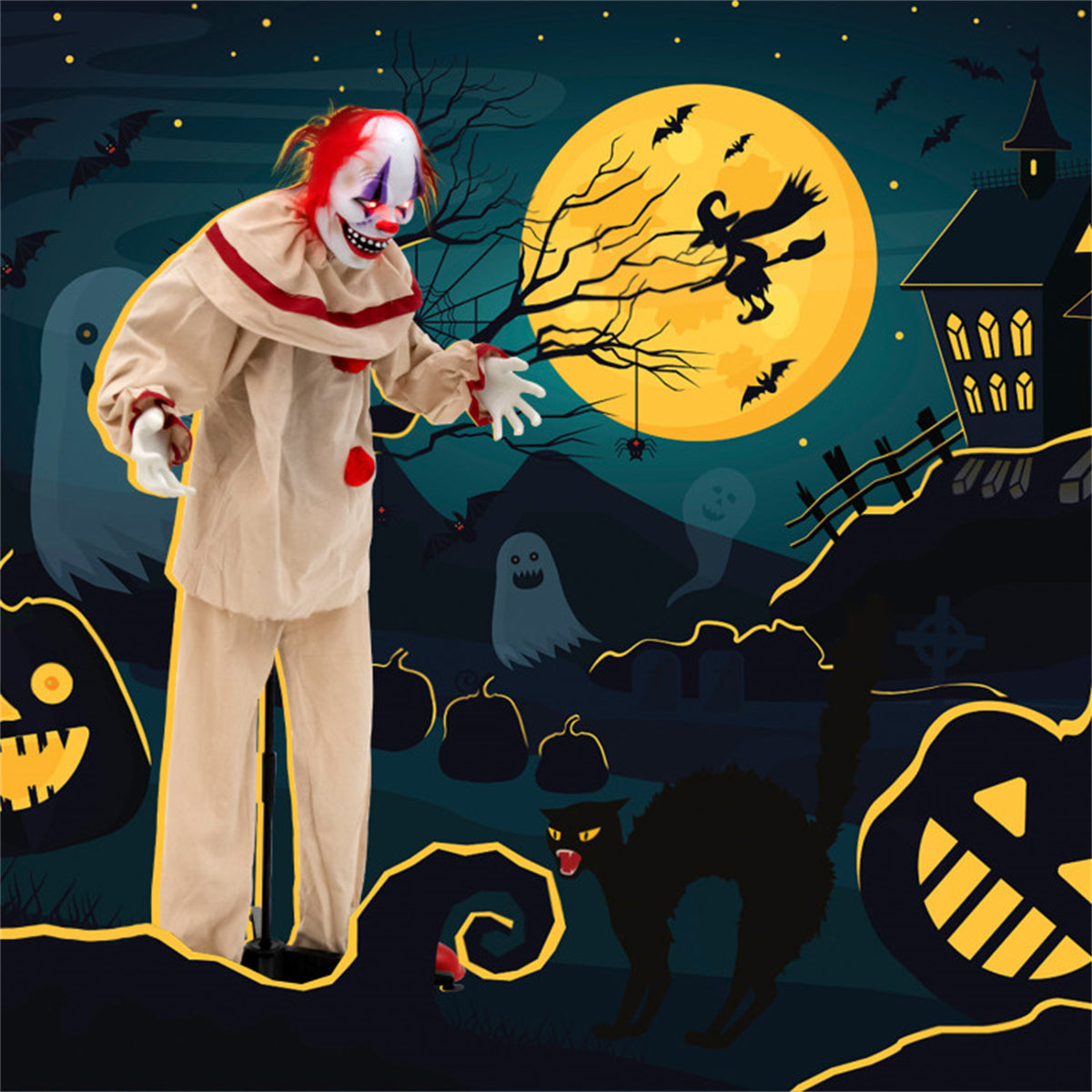 Algherohein Lights Halloween Decorations Outdoor,Halloween Decor,Clown