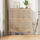 Semiocthome 31.5" Shoe Cabinet, Shoe Storage Cabinet with 2 Flip Drawers, Ventilated Grille Design,Tall Legs, Entryway, Natural