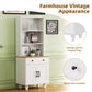 Algherohein Farmhouse Storage Cabinet,Kitchen Cabinets with Bookshelf,Drawer,Adjustable Shelf