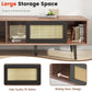 Algherohein Wood TV Stand for 70 Inch TV,Storage Cabinet Entertainment Center for TVs