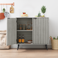 Algherohein Storage Cabinets with Adjustable Shelf and Fluted Doors,Buffet Cabinet with Storage,Gray