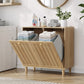 Semiocthome Laundry Hamper Cabinet with 2 Removable Fabric Bins, Storage Cabinet for Laundry Room, Bathroom Cabinet