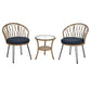 Algherohein Outdoor Patio Table and Chairs,Rattan Patio Furniture Sets