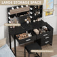 Algherohein Vanity Set with Mirror and Storage Cabinet,Makeup Vanity for Bedroom