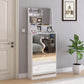Algherohein Shoe Storage Cabinet with Mirrors,3 Srawers Shoe Rack for Entryway,White