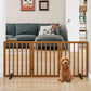 Smart FENDEE Bamboo Dog Gate Freestanding Pet Gate with 2 Support Feet for Doorways,Walnut,24"H