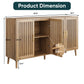 Semiocthome Sideboards and Buffets with 4 Doors and Adjustable Shelve,Coffee Bar for Kitchen, Natural
