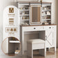 Semiocthome Farmhouse Makeup Vanity Table with Sliding Mirror