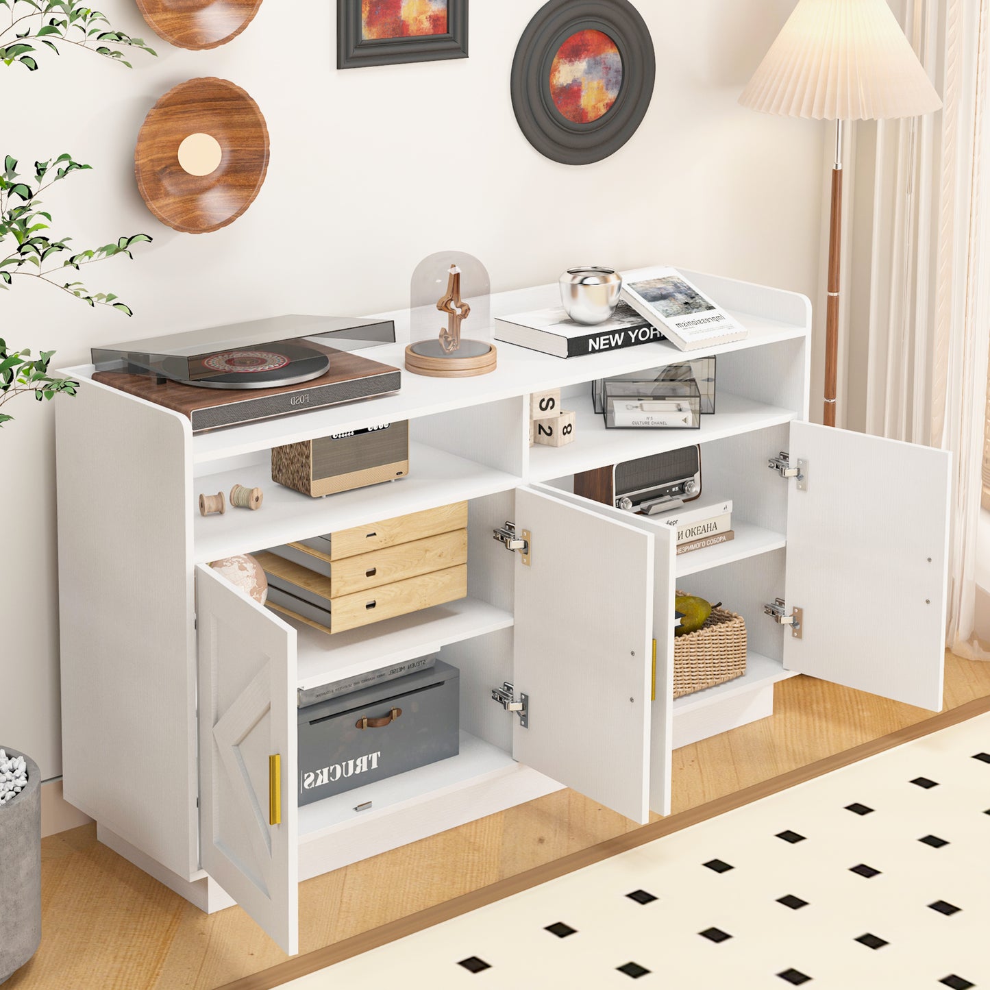 Algherohein Dressers for Bedroom,Storage Cabinets with Doors and Shelves