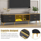Semiocthome LED TV Stand for TVs Up to 78'' with Glass Cabinet and 4 Drawer, Living Room