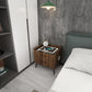 Algherohein Smart LED Nightstand with Charging Station and Bluetooth Speaker,2 Drawers,Brown