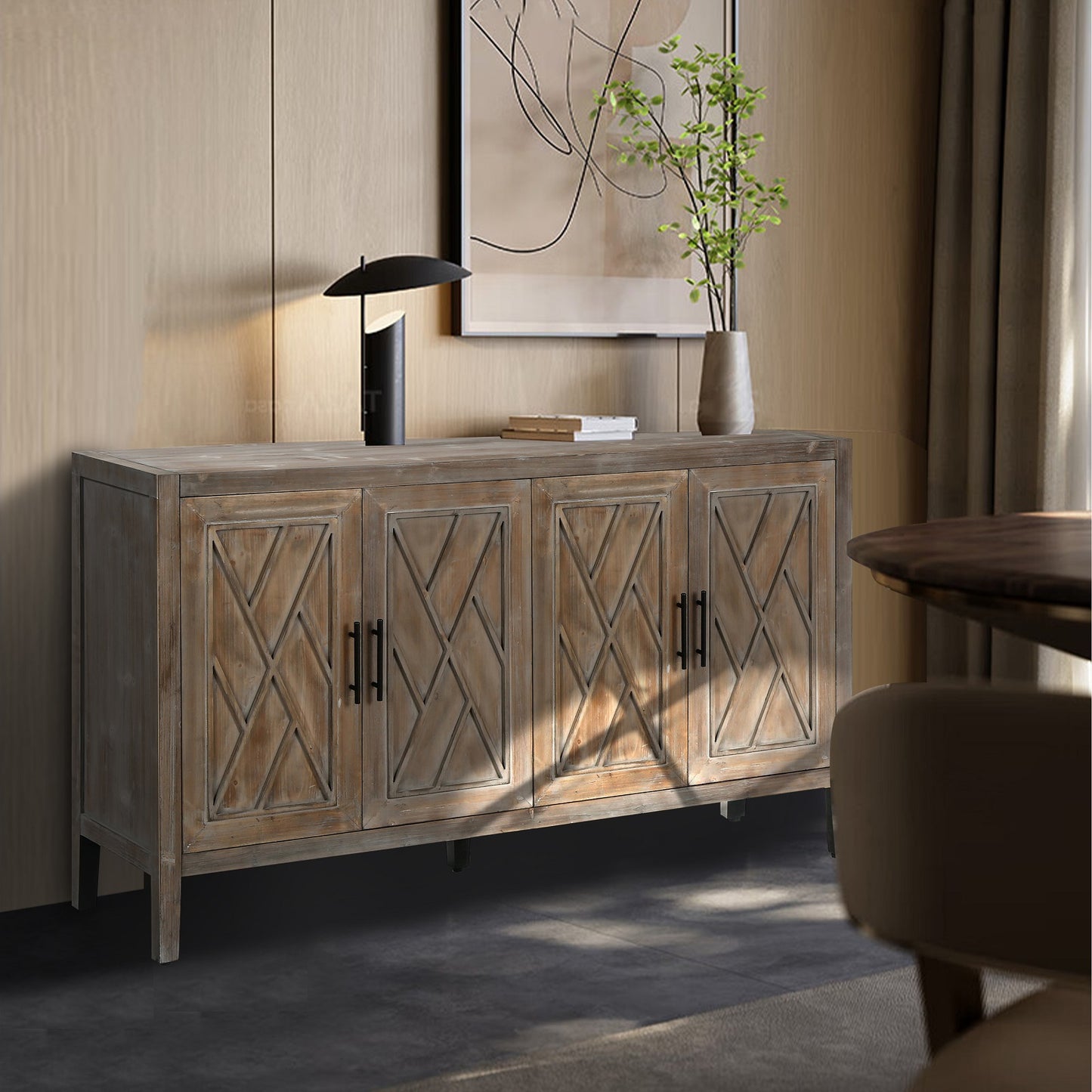 Algherohein Classical Sideboard Storage Cabinets, Kitchen Sideboards