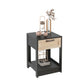Smuxee Classic Wood Rattan Nightstand with 1 Drawer and Shelf,Side Tables for Living Room