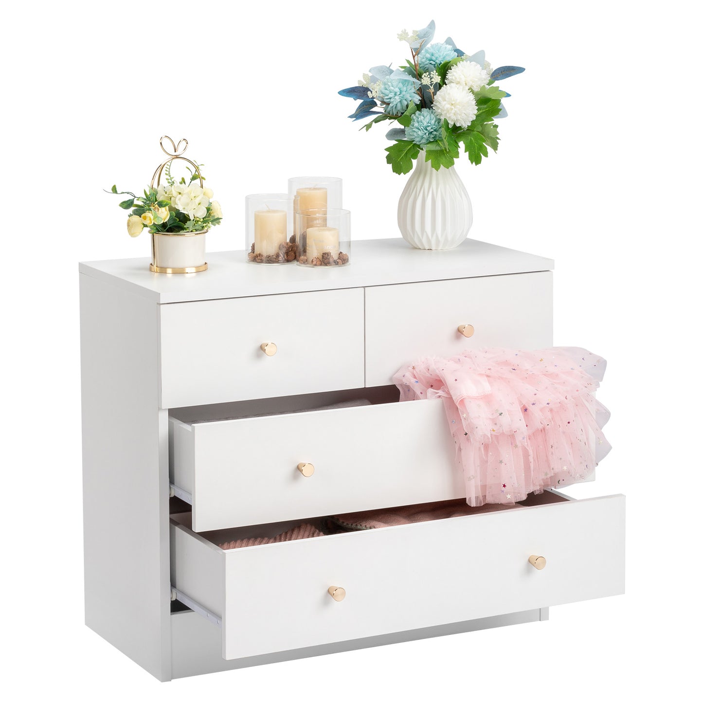 Algherohein Wood Small Dressers with Drawer for Bedroom,Modern Drawers Storage Cabinet