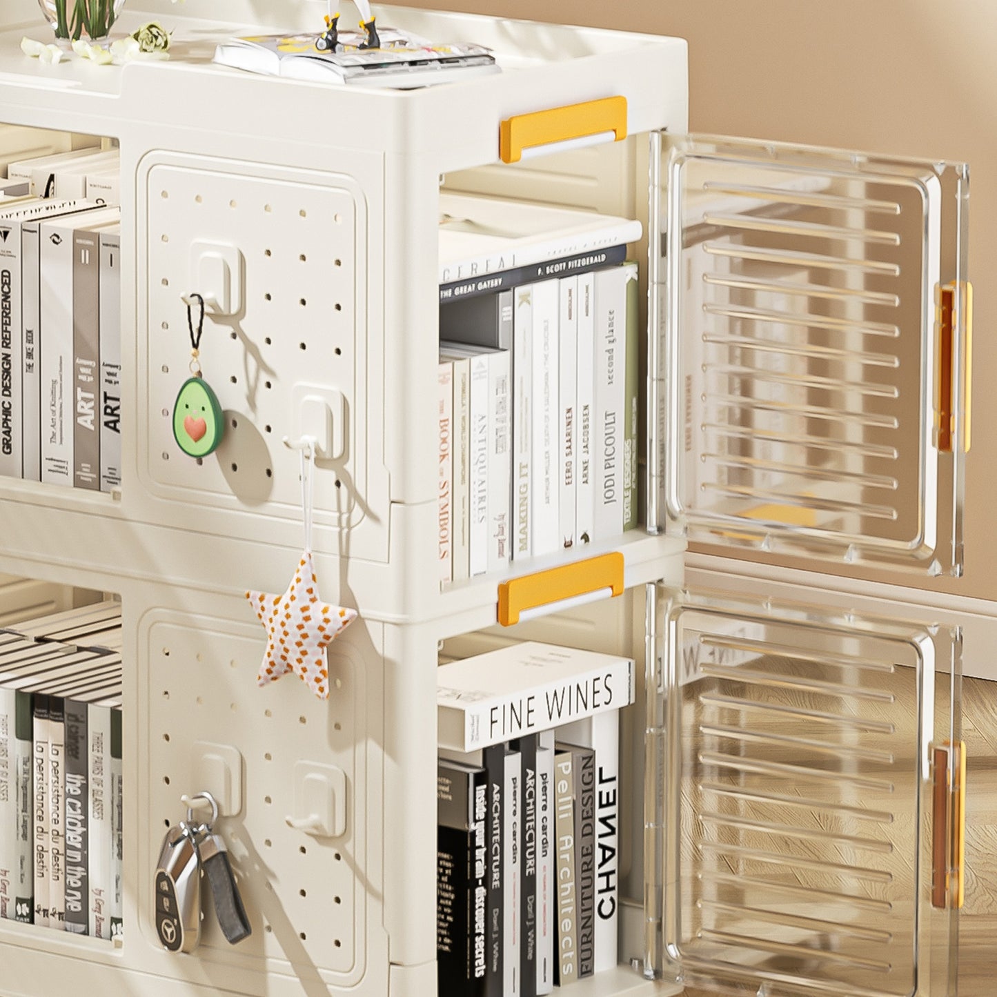 Algherohein Storage Bookcase with Wheels,Living Room or Kitchen Cart Cabinets