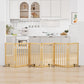 Algherohein Dog Gate for Inside,Bamboo Freestanding Pet Gate for Doorways