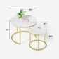 Smuxee Modern Round Wood Nesting Coffee Table Set,End Table for Living Room