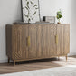 Semiocthome Sideboard with 4 Carved Door and Adjustable Shelf Coffee Bar Cabinet for Kitchen,Home,Walnut