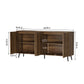 Semiocthome Sideboard Storage Cabinet with 4 Fluted Doors and 2 Shelves, Kitchen, Dining Room, Walnut