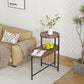 Algherohein 2 Tier Oval End Table for Living Room,Indoor Small Tray Table Side Table