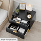 Semiocthome Night Stands for Bedroom with Wave Pattern,Modern End Tables with 2 Drawer