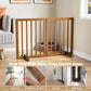 Smart FENDEE Bamboo Dog Gates for Doorways Freestanding Pet Gate, 2 Support Feet, 24"H, Walnut