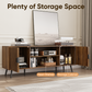 Algherohein Walnut TV Stands,Storage Cabinet and Shelf TV Console