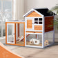 Algherohein Wood and Chicken Wire Hen Chicken Coop Rabbit Hutch Kennels House,Outdoor Nest Box,Brown
