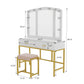 Semiocthome Vanity Table with 10 Led Lights, Makeup Desk with Lighted Mirror