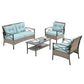 Algherohein 4 Piece Patio Furniture Sets with Patio Table and Chairs,Outdoor Cushions
